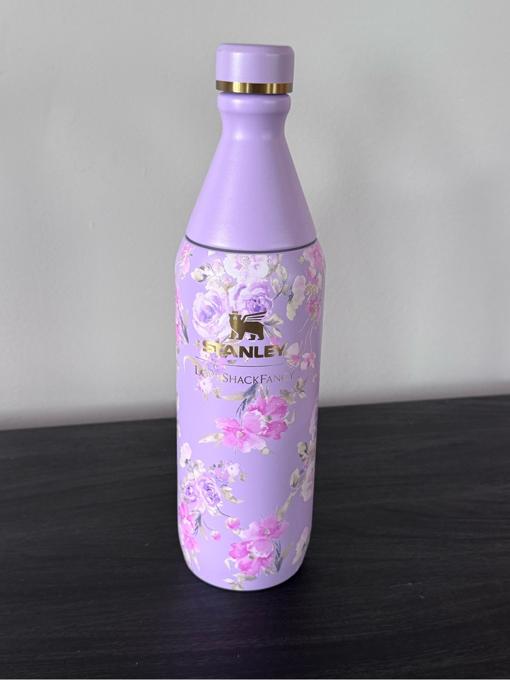 Love Shack Fancy Stanley Lavender Floral Bottle with Gold Logo
